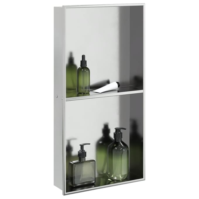 vidaXL - Douchenis - 32x62x9 - cm - roestvrijstaal - geborsteld - zilverkleurig