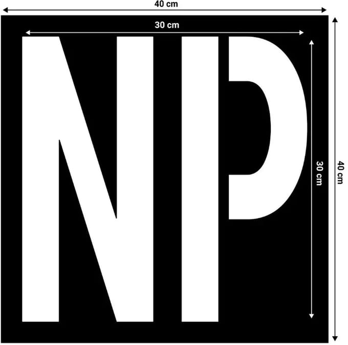 Spuitsjabloon NP niet parkeren - dibond materiaal - zwart met uitsparing | 40 x 40 cm