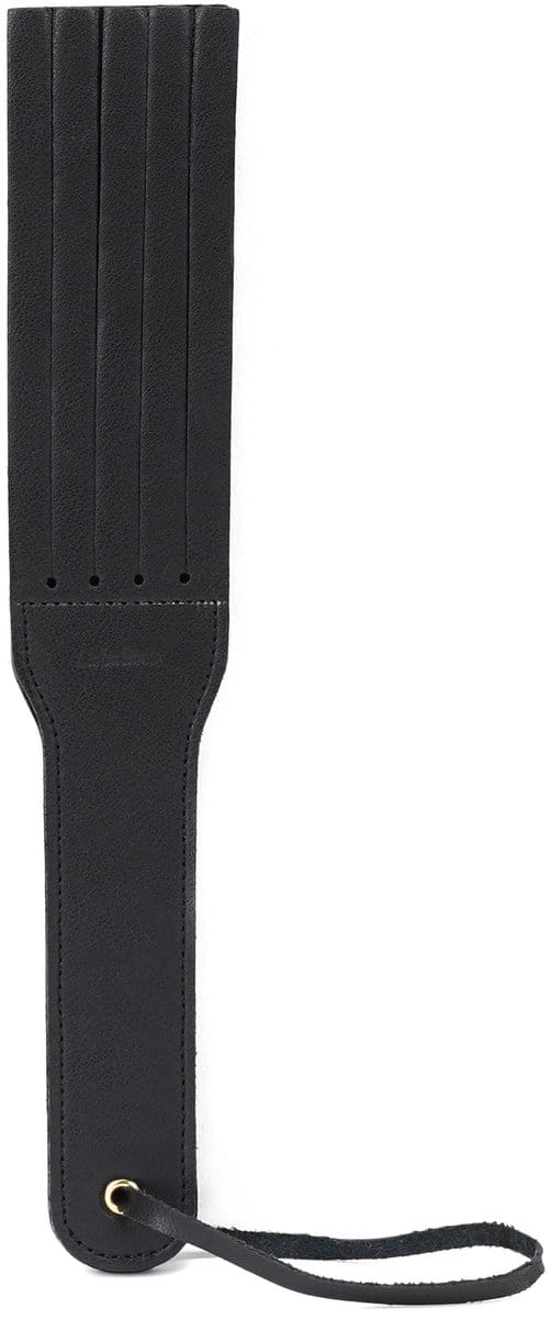 Liebe Seele - Dark Secret Exclusieve Lederen Strafriem- Dubbele Paddle - Zwart