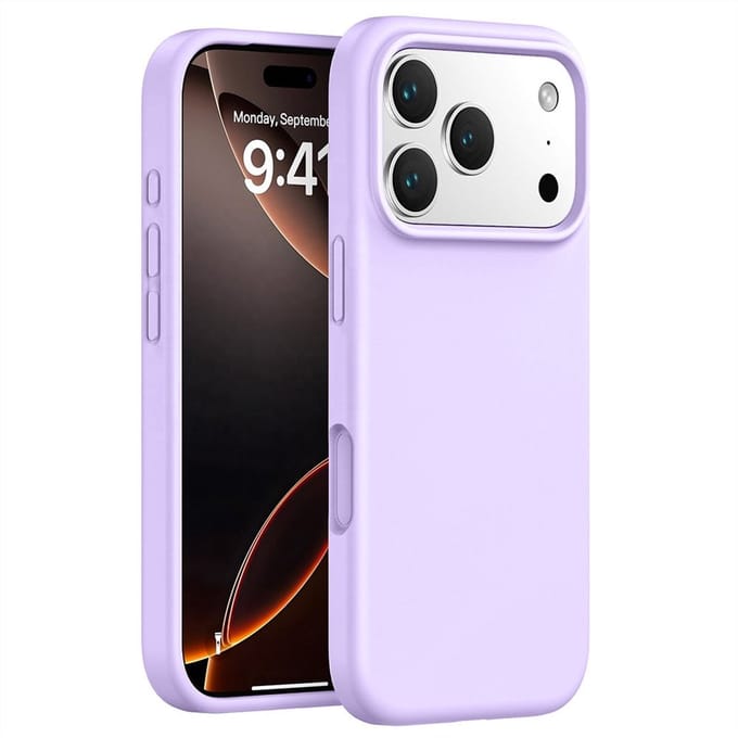 Mobiq - Liquid Siliconen Hoesje geschikt voor iPhone 17 Pro Max - paars