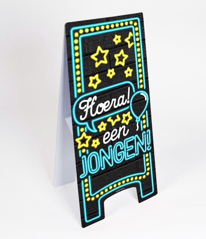Paper Dreams Waarschuwingsbord It's A Boy! Neon 58 Cm Zwart