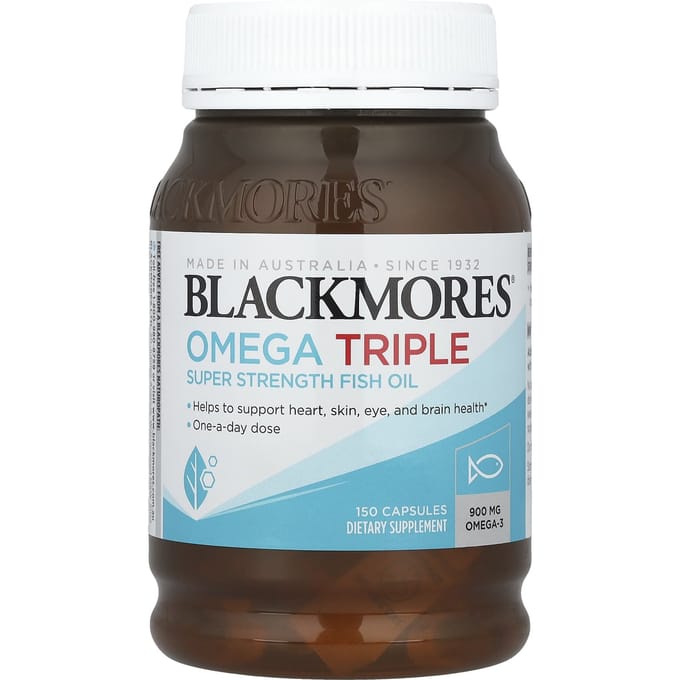 Blackmores, Omega Triple, Visolie Extra Sterkte, 900 mg, 150 Capsules
