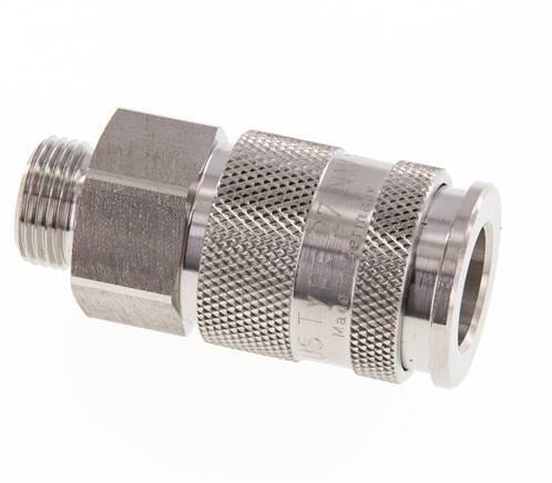 RVS 306L DN 10 Luchtkoppeling Snelkoppeling G 3/8 inch Buitendraad - CLS10-M-SSL-P-038