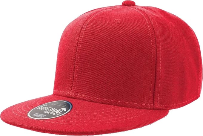 Atlantis Kinderen/Kinderen Flat Visor 6 Panel Snap Back Cap (Rood)