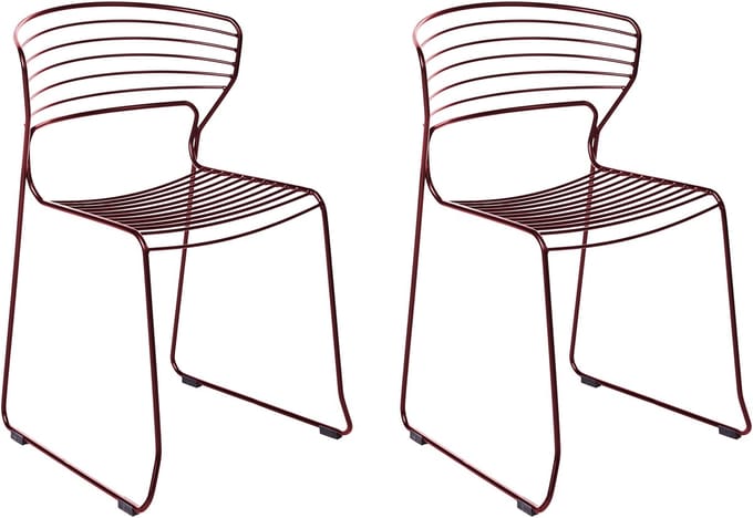 PISTOIA - Set van 2 tuinstoelen - Rood - Staal