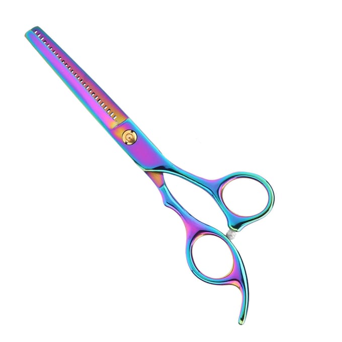 Professionele Hondenhaar Knipschaar Verzorging Kappersschaar Chromatic Uitdunningsschaar blue