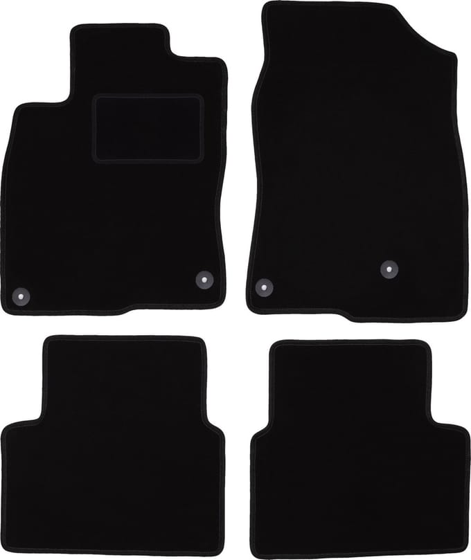 Zwarte velours vloermatten voor: Honda Civic X hatchback (2017-)