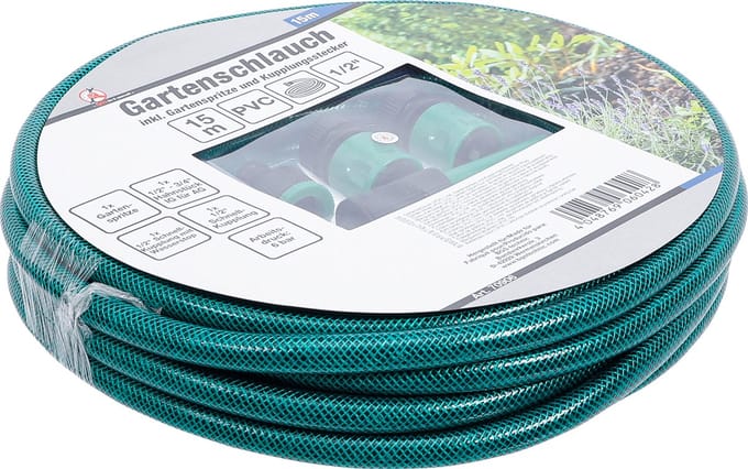BGS Tuinslang PVC incl. tuinsproeier en koppelstekker 1/2 15 meter