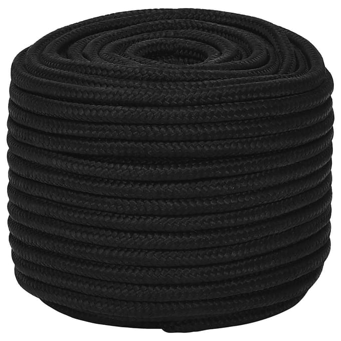 vidaXL - Werktouw - 12 - mm - 250 - m - polyester - zwart