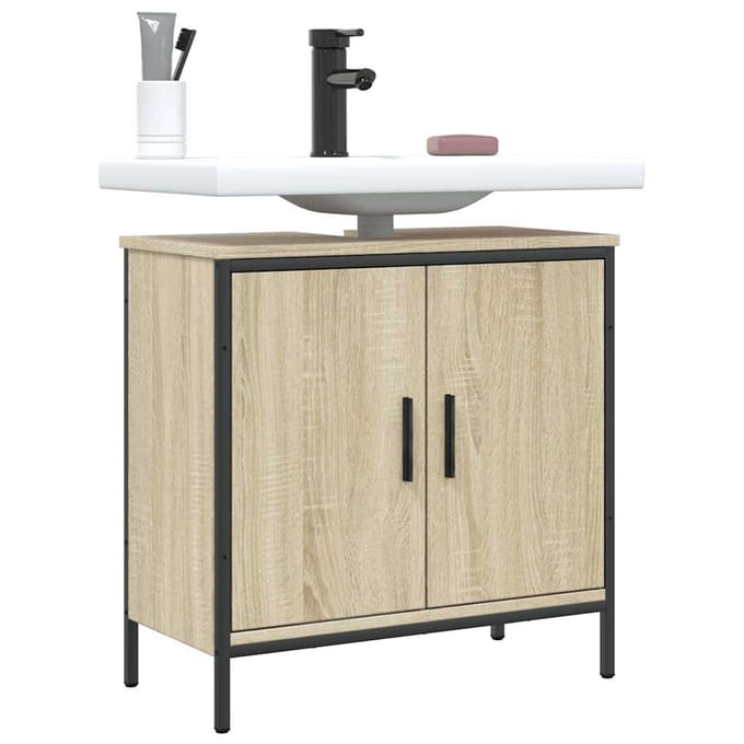 vidaXL - Wastafelkast - 60x30x60 - cm - bewerkt - hout - sonoma - eikenkleurig