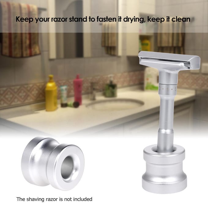 Mini aluminiumlegering scheermes standaard houder veiligheidsscheermes verzwaarde basis gray