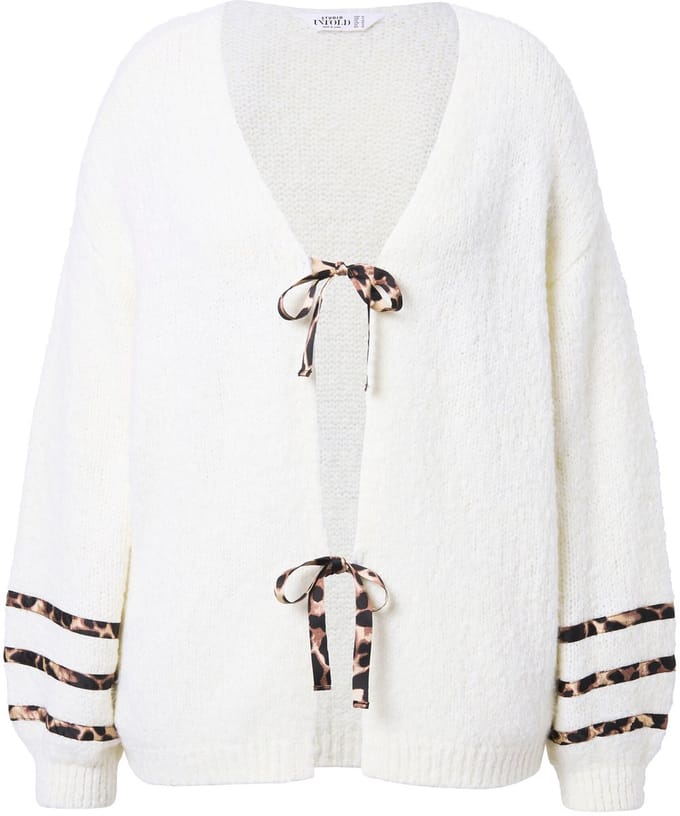 Studio Untold - Dames - Vest oversized model leo-strikjes - Off-white - Maat 58+