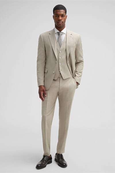 Regular fit pantalon met riemlussen, model 'Melwin2'