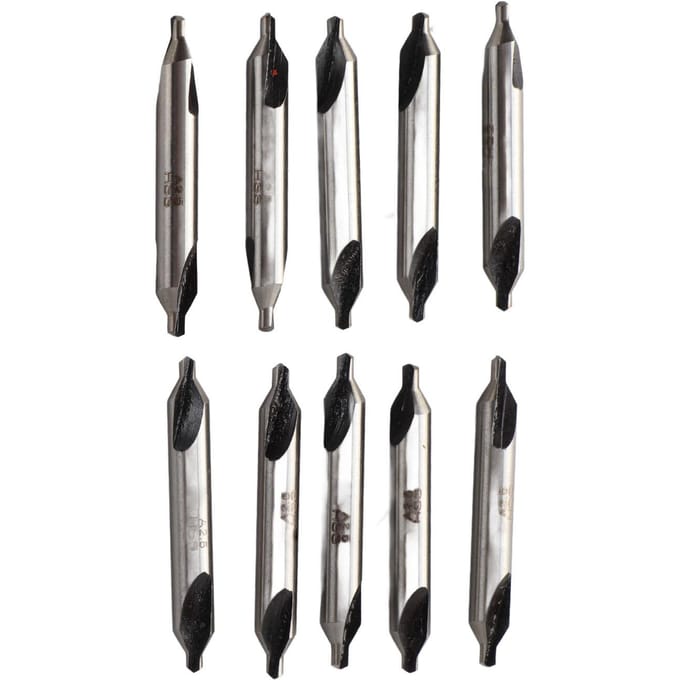 Ensemble de 10 forets de centrage Acier rapide 4341 Queue droite Outils de perçage 2,5 mm