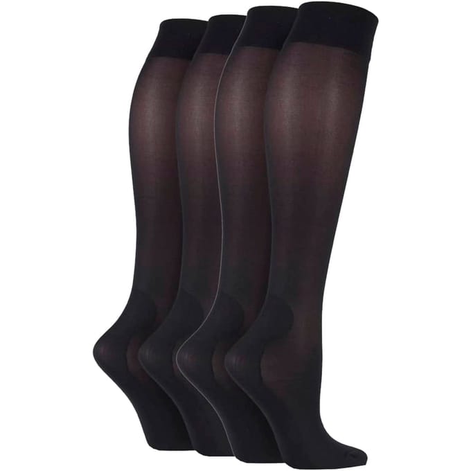 Set van 2 dames 40 den kniehoge compressiesokken - Zwart