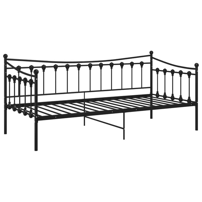 vidaXL - Slaapbank - metaal - zwart - 90x200 - cm