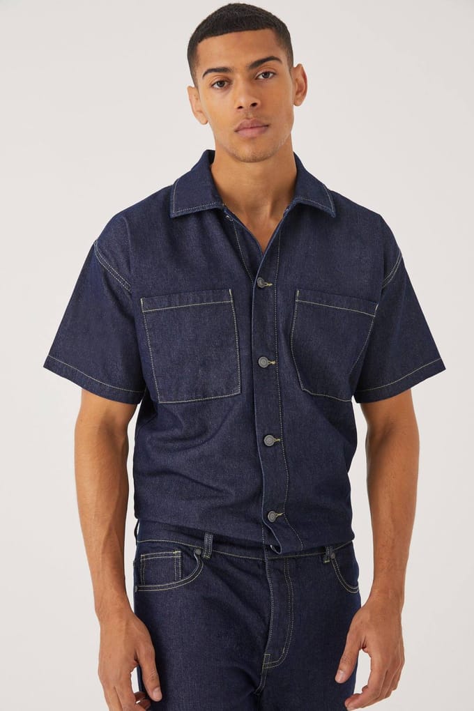 Relaxed Fit Denim Jumpsuit | Indigo | Size XS