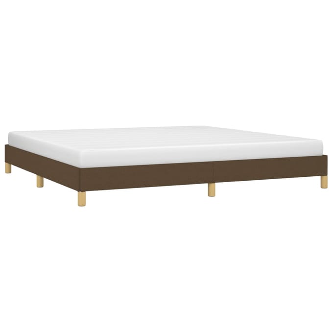 vidaXL - Bedframe - zonder - matras - stof - donkerbruin - 200x200 - cm