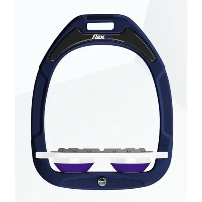 Platte Grip Marine/Wit/Paarse Stijgbeugels Flex-On Green Composite