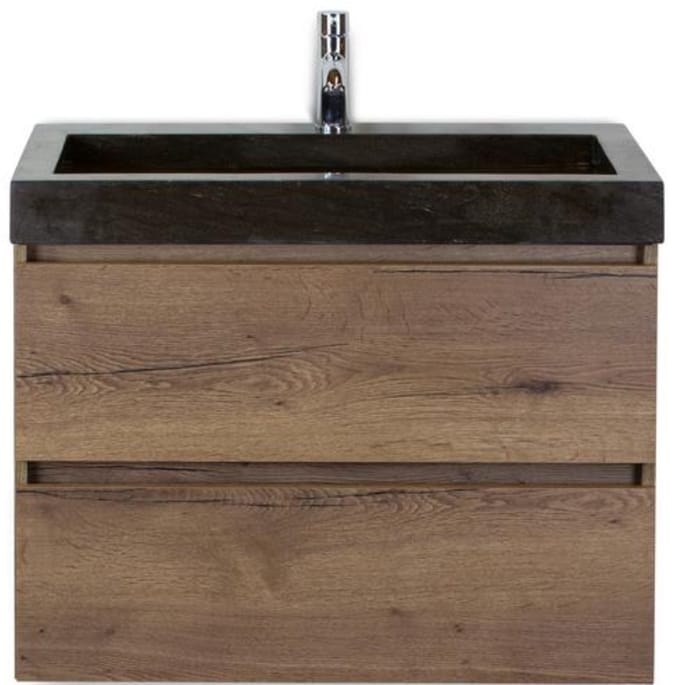 Maxx XL Badmeubelset 80 cm - Tabacco - Wastafel Lucca 1 Kraangat