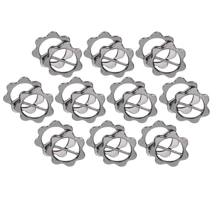 20 Pièces Boucle de Ceinture Forme Fleur Alliage de Titane Travers DIY Décorations Accessoires de Vêtement gray