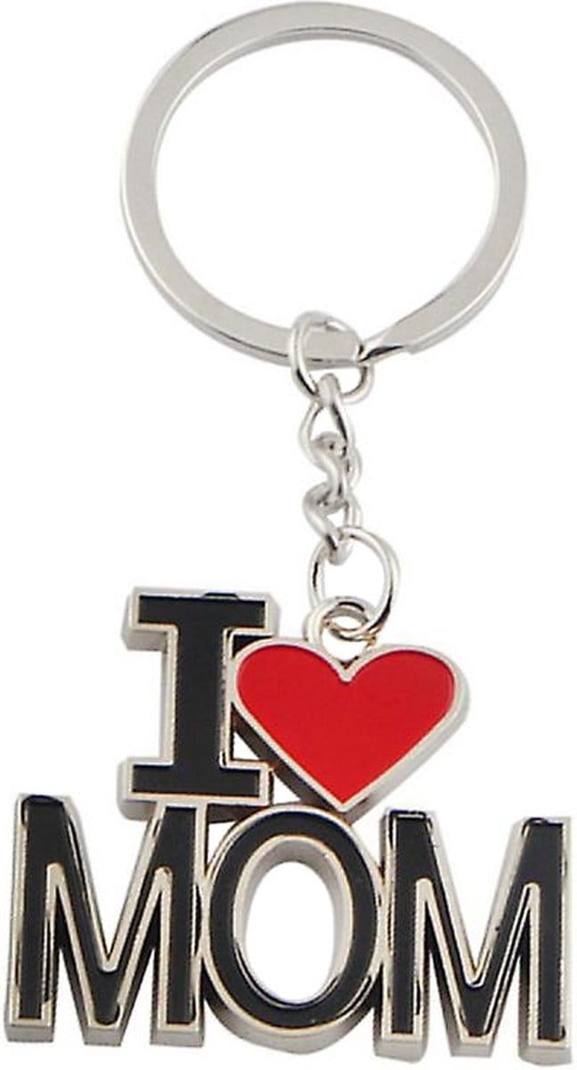 Fako Bijoux - Sleutelhanger - I Love MOM - Zilverkleurig