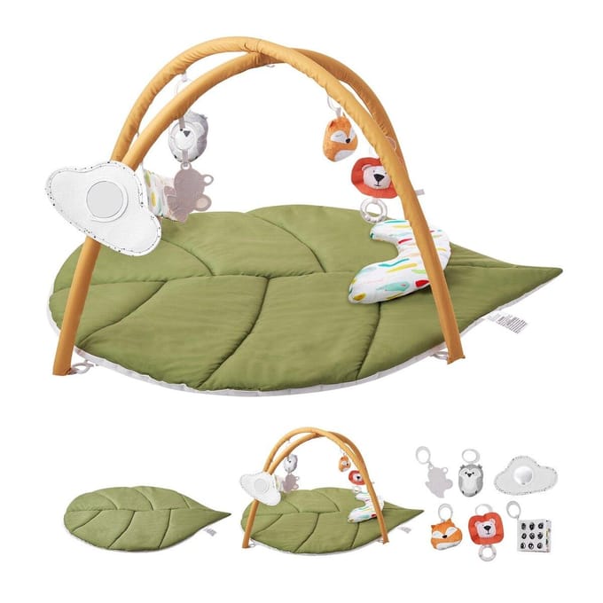 Baby Speelgym Mat Buiktijd Activiteitenmat met 6 Sensorisch Speelgoed 42,9  x 33,5