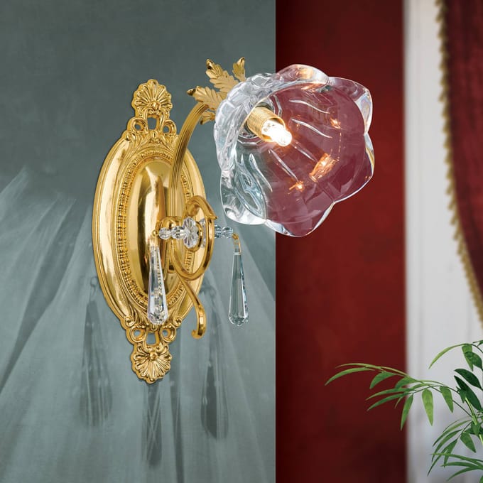 ORION Wandlamp Boheme, goud, 1-lamp, kristalglas