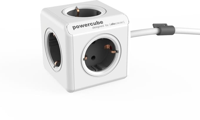 DesignNest PowerCube Extended - Schuko - Grijs