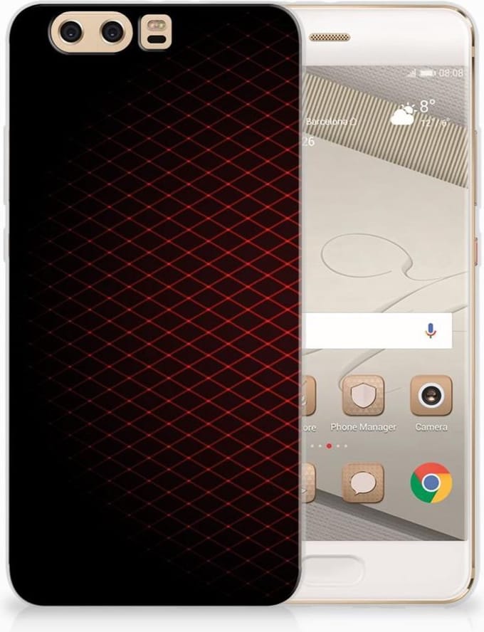 Huawei P10 Plus TPU bumper Geruit Rood