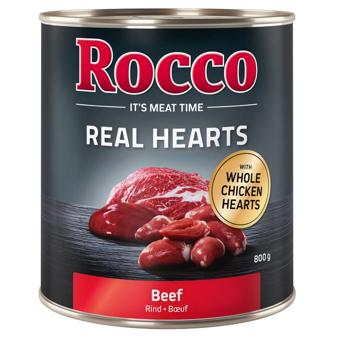 24x800g Real Hearts Rund met hele Kippenharten Rocco Hondenvoer