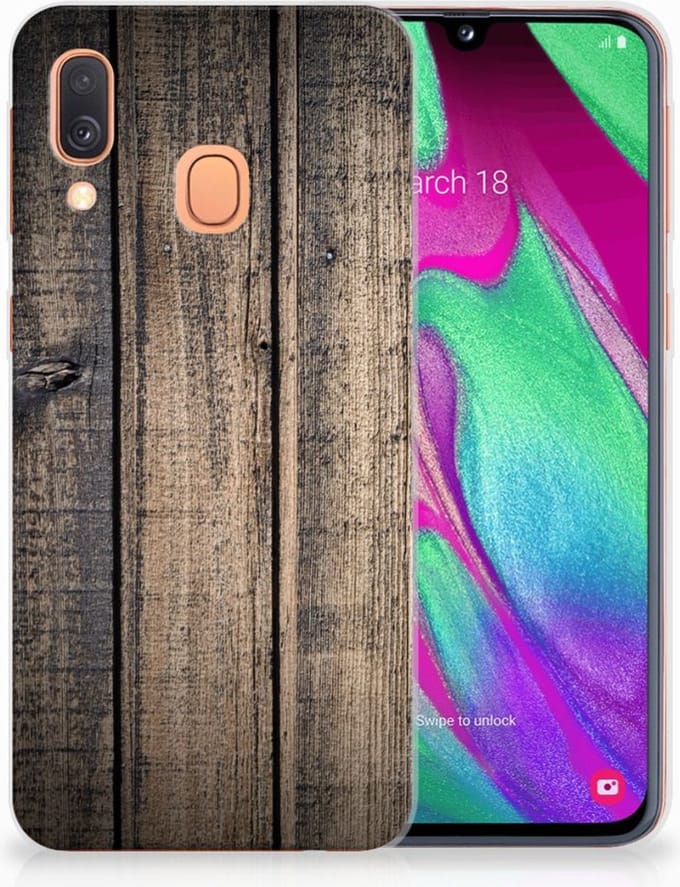 Samsung Galaxy A40 Bumper Hoesje Steigerhout