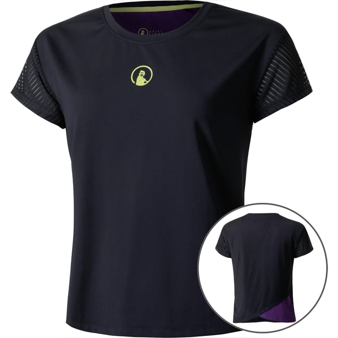 Quiet Please Perspectives Cross T-shirt Dames-Donkerblauw