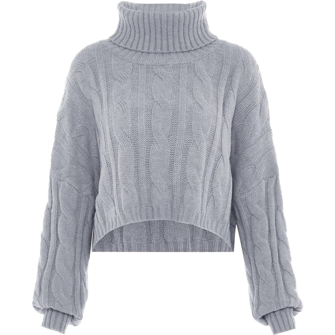 Mymo Trui met coltrui Dames licht grijs melange