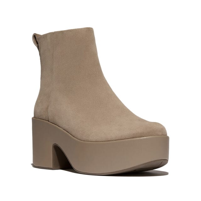 FitFlop Platfforms Suede Heeled Ankle Boots - Maat 38