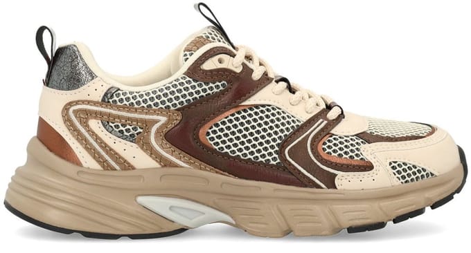 Sacha - Dames - Bruine sneakers met multicolor details - Maat 38