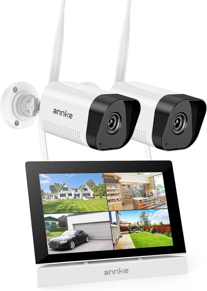 Bewakingscamera Set - Beveiligingscamera Systeem - Huis Beveiligen - 5MP HD Resolutie - 7 Inch Touchscreen - Wit
