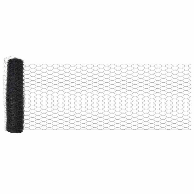 vidaXL - Hexagon - Hek - 0,4 - x - 25 - m - PVC - Grijs