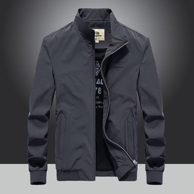 Automne Nouvelle Veste Homme à Col Montant Élastique Quadridirectionnel à Séchage Rapide Veste Homme Monocouche à Manches Resserrées Élastique 5XL black