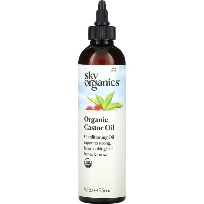 Sky Organics, Organic Castor Oil, 8 fl oz (236 ml) white
