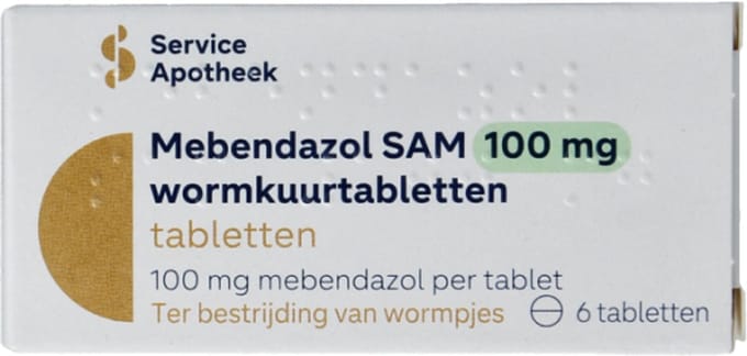 Wormkuur - Mebendazol 100mg - Wormenkuur mens - 6 tabletten