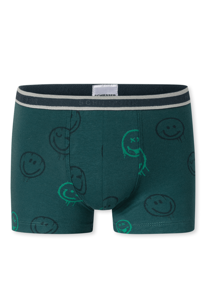 Shorts, set van 3, met streepjes en smileys, groen - 95/5 128