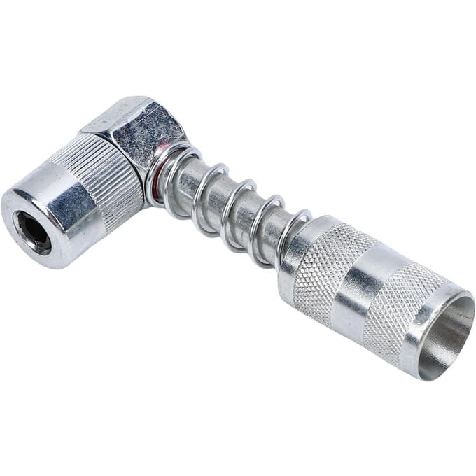 90 Graden Vetkoppeling Adapter Haakse Fitting Hogedruk Nozzle Tip Handmatig Kleine Draagbare Uitschuifbare Smeermiddel Tool gray