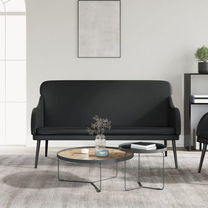 vidaXL - Bankje - 110x76x80 - cm - kunstleer - zwart