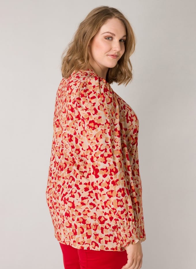 YESTA Heidi Tops - Light Camel/Multi Co - maat 2(50)