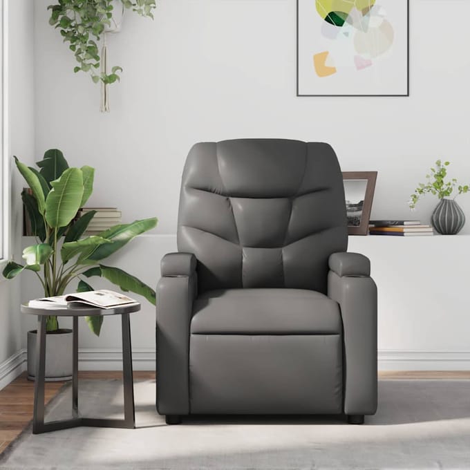 Vidaxl Klapbare Massagestoel, Grijs, Bekleed met Kunstleer