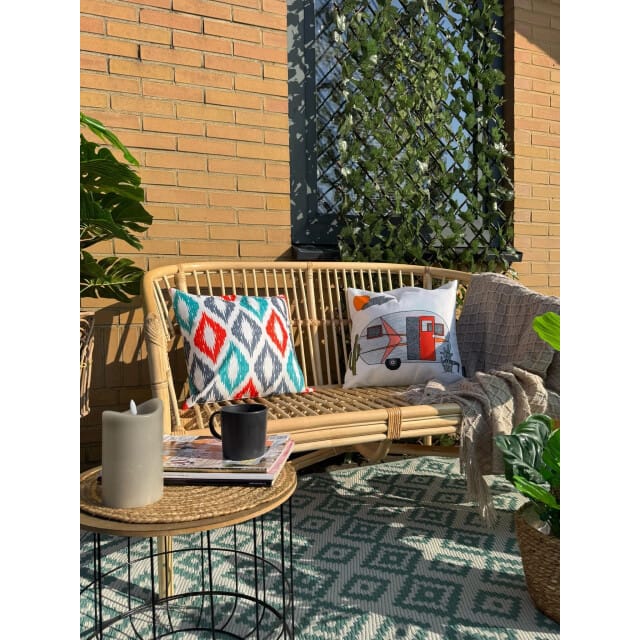 Gek op kussens! Sierkussen caravan camping outdoor | 45 x 45 cm | katoen/polyester