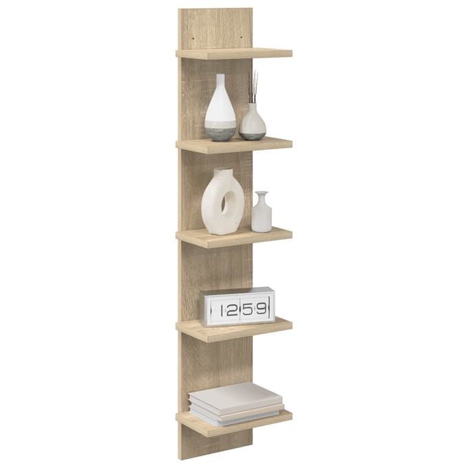 vidaXL - Wandplank - Sonoma - Eiken - 22 - x - 15 - x - 100 - cm - Bewerkt - hout
