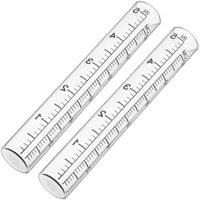 Regenmeter Buizen - Meetinstrument - Regenval Meten - Helder Glas - 2 stuks - Transparant