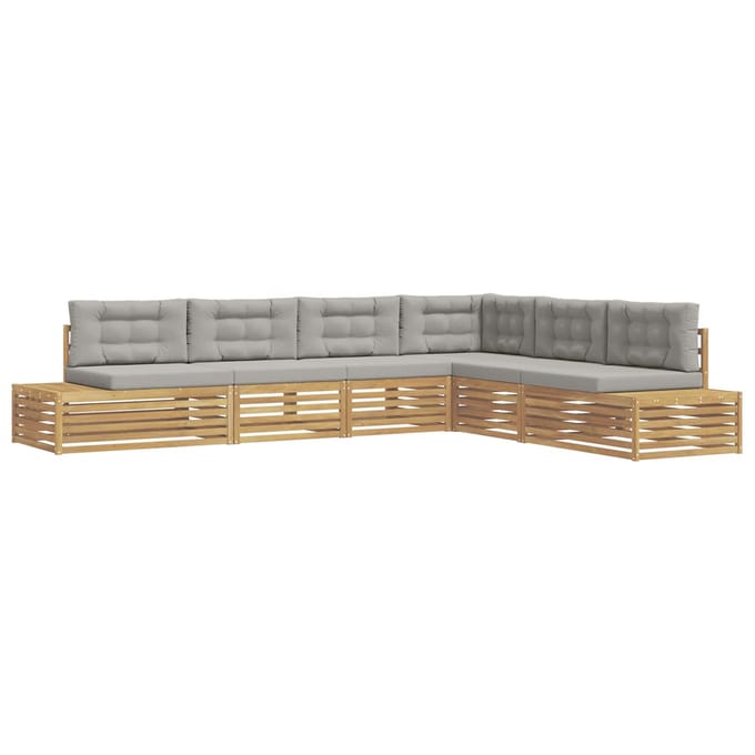 vidaXL - 7 - st - Buiten - bank - set - Polyester - Wit